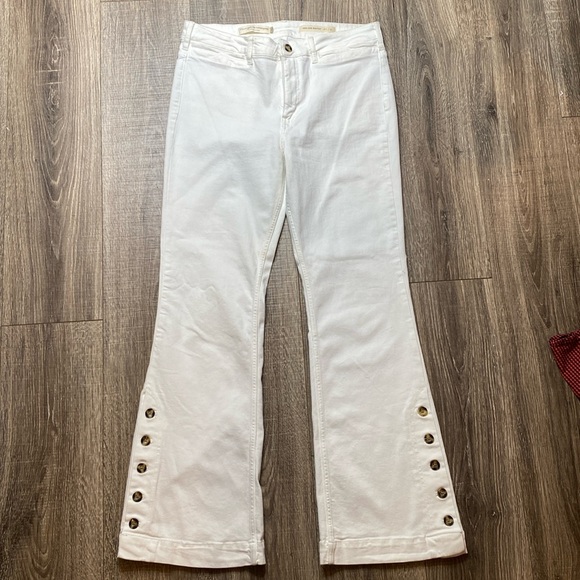 Pilcro and Letterpress (Anthropologie)  white high-rise bootcut jeans, size 31 - Picture 3 of 16